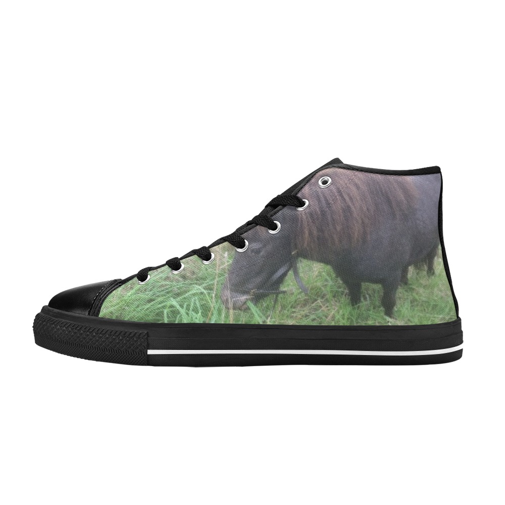 Ponies Chocolate and Meringue High Top Canvas Shoes for Kid (Model 017)