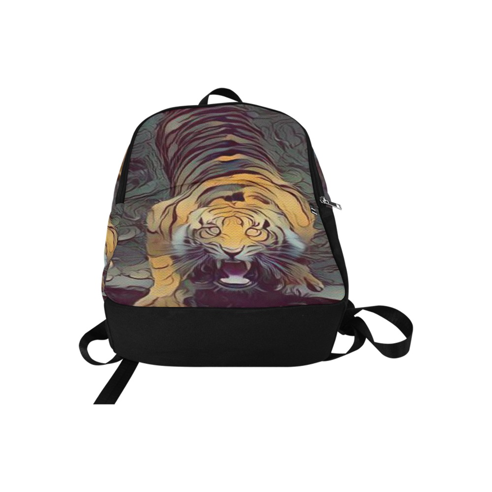 Tiger Color Painted Looking Up Fabric Backpack for Adult (Model 1659)