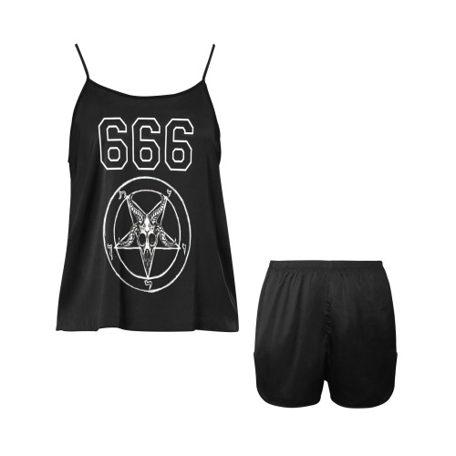 666letters Women's Spaghetti Strap Short Pajama Set