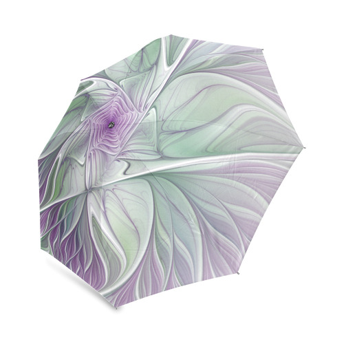 Flower Dream Abstract Purple Sea Green Floral Fractal Art Foldable Umbrella (Model U01)