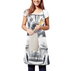 Negative Tribal Skull Women's Overlock Apron with Pocket