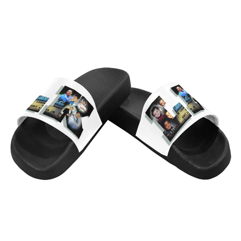 White LK Men's Slide Sandals (Model 057)