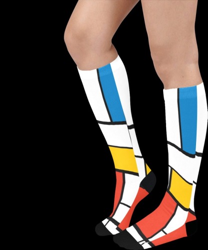 Mondrian De Stijl Modern Over-The-Calf Socks