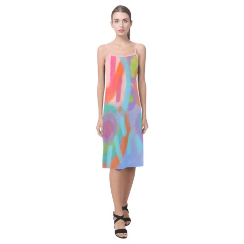 Colorful Abstract Art to Wear Alcestis Slip Dress (Model D05)