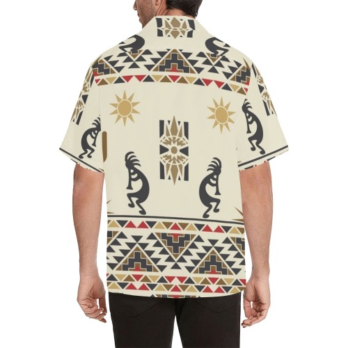 Aztec Southwestern Kokopelli Hawaiian Shirt with Merged Design (Model T58)