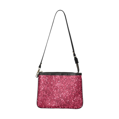 Magenta dark pink red faux sparkles glitter Small Shoulder Bag (Model 1710)