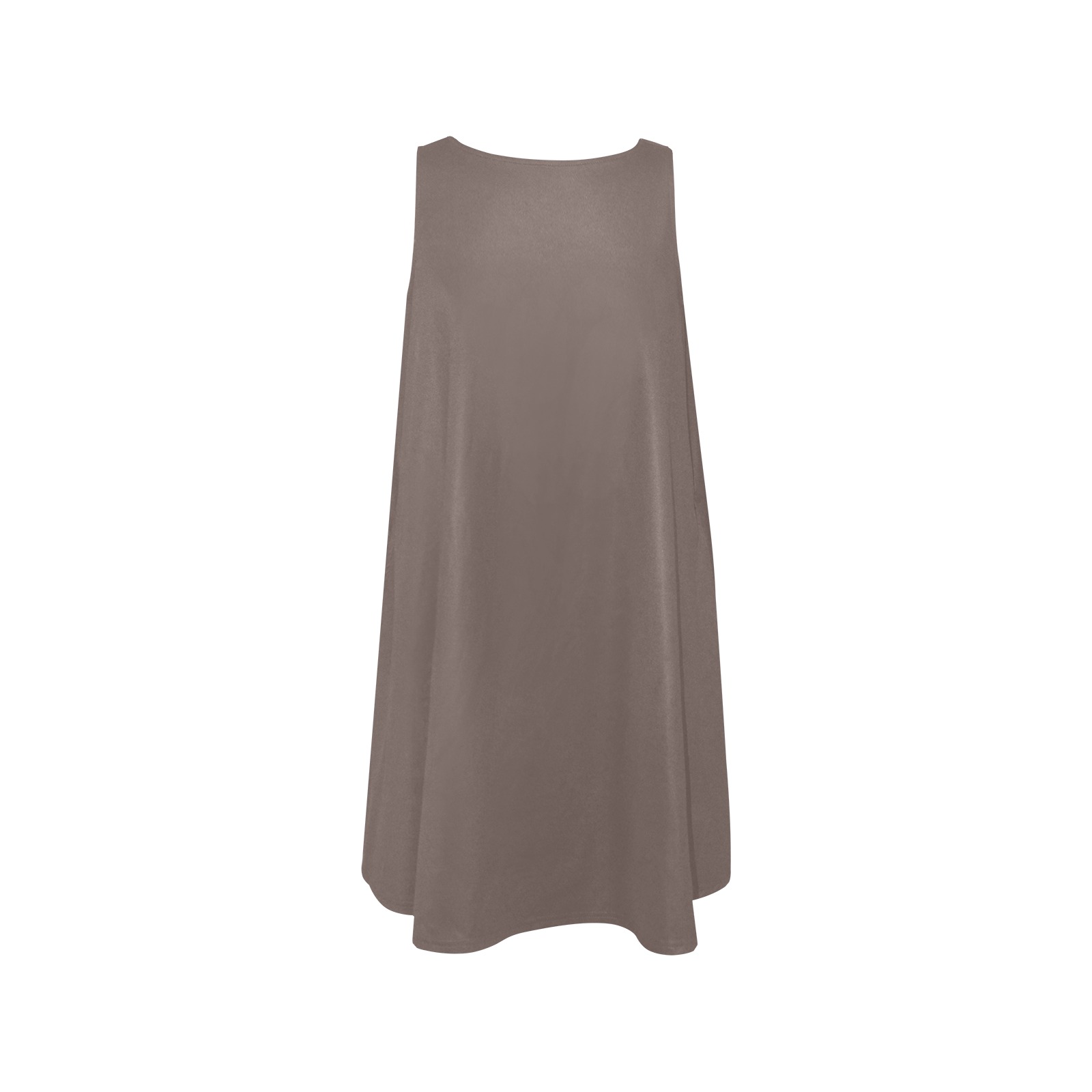 Coffee Quartz Sleeveless A-Line Pocket Dress (Model D57)