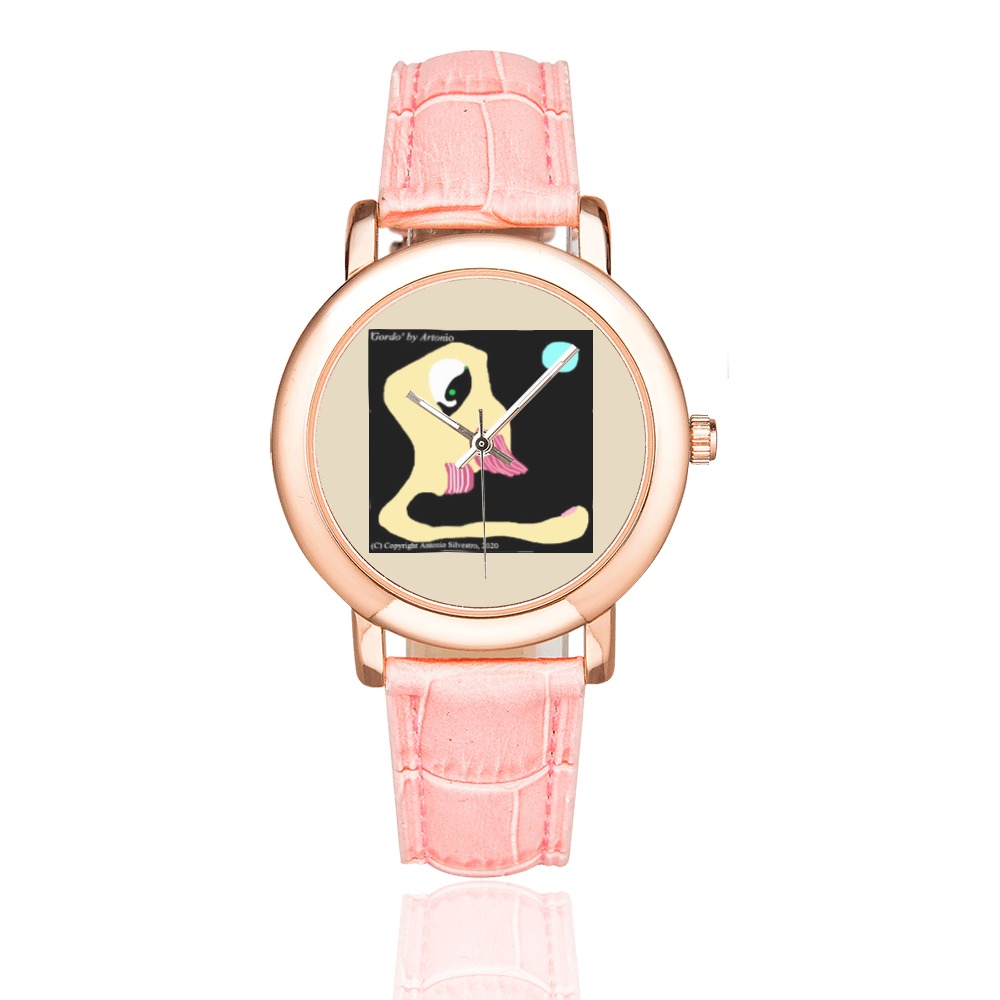 Gordo Women's Rose Gold Leather Strap Watch(Model 201)