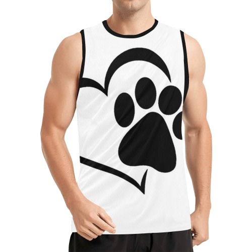 Puppy Paws White by Fetishworld All Over Print Basketball Jersey