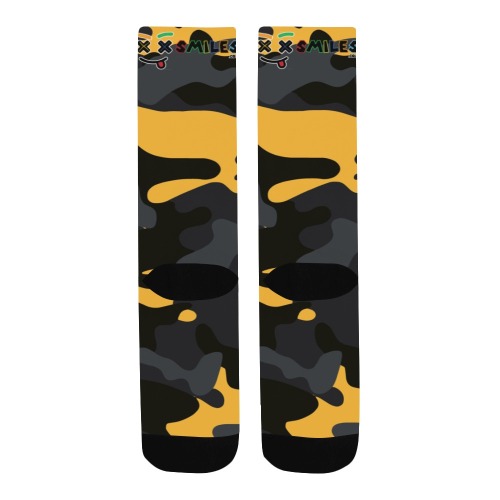 XXsmiles Yellow Camo Socks Men's Custom Socks