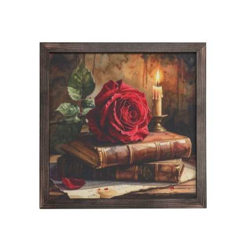 Crimson Rose Candlelight Still Life