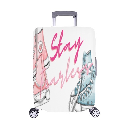 Stay Fearless White Luggage Cover