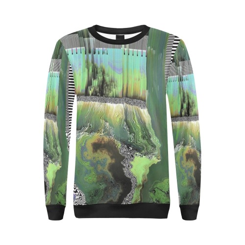 Color Glitch All Over Print Crewneck Sweatshirt for Women (Model H18)