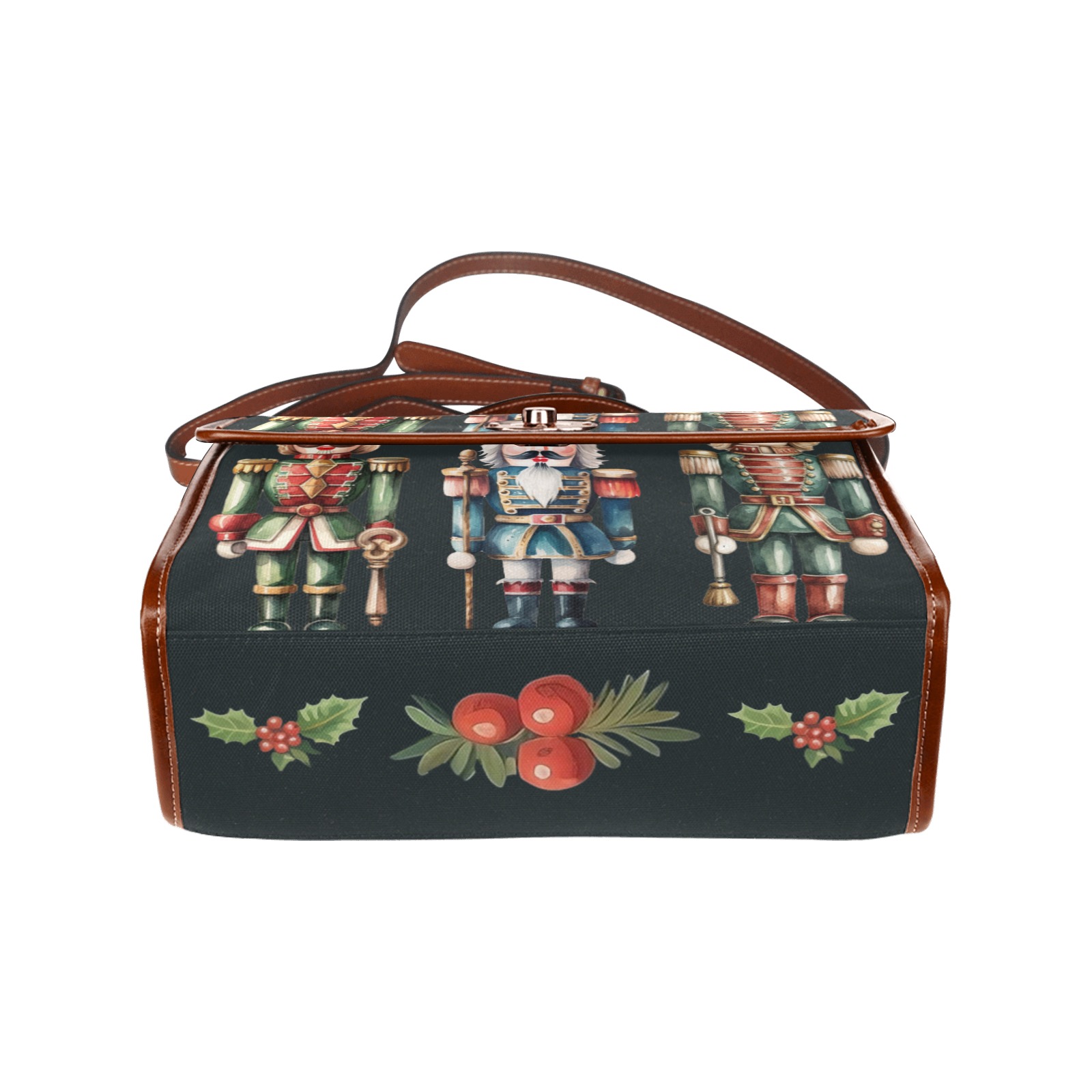 Nutcracker Handbag Waterproof Canvas Bag-Brown (All Over Print) (Model 1641)