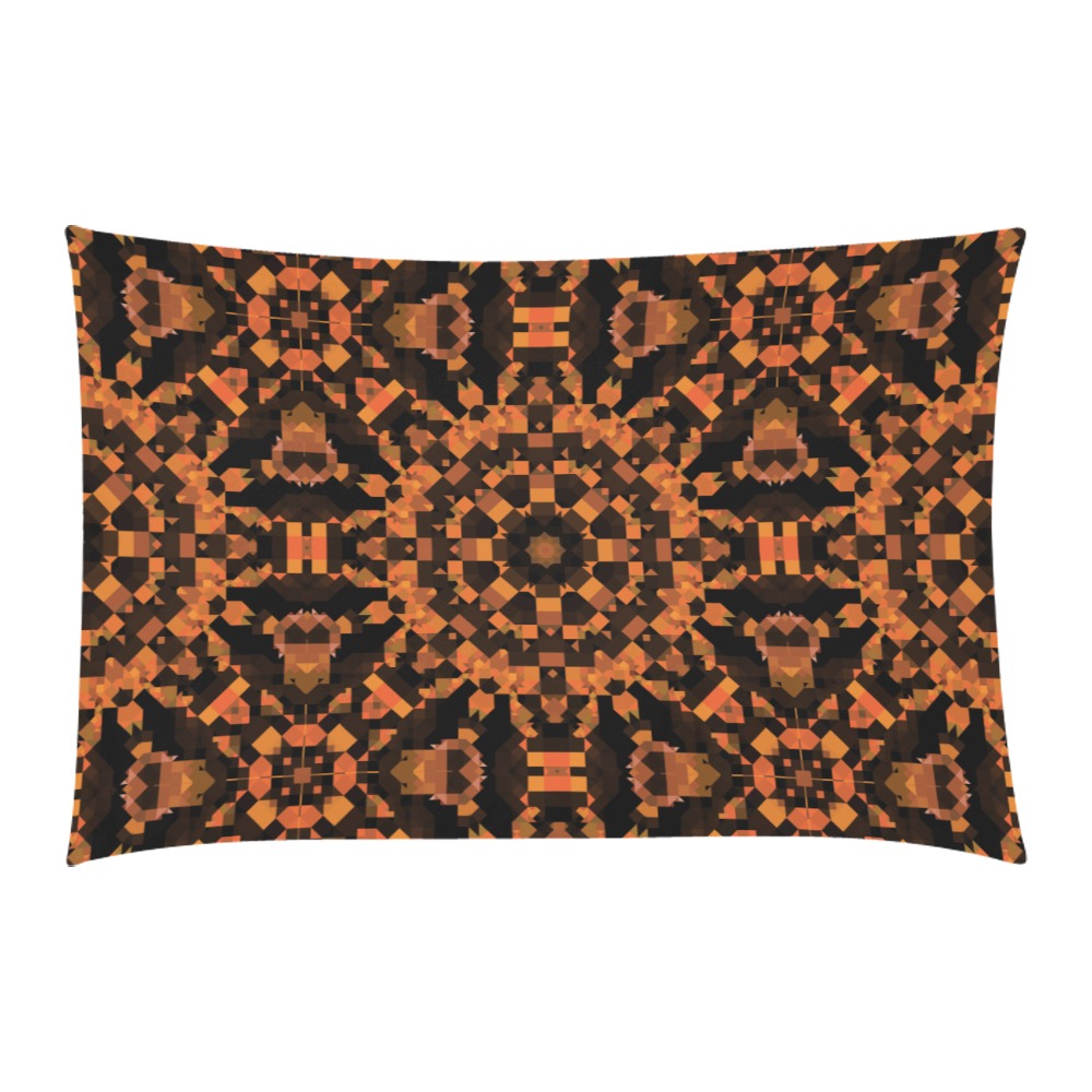 Brown Orange Kaleidoscope Mosaic 3-Piece Bedding Set