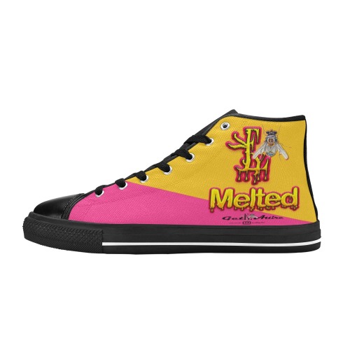 Melted Collectable Fly Women's Classic High Top Canvas Shoes (Model 017)