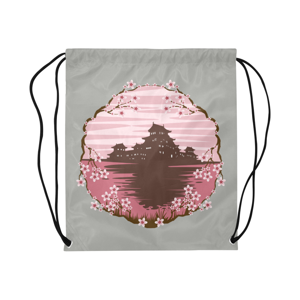 Pink Blossom Large Drawstring Bag Model 1604 (Twin Sides)  16.5"(W) * 19.3"(H)