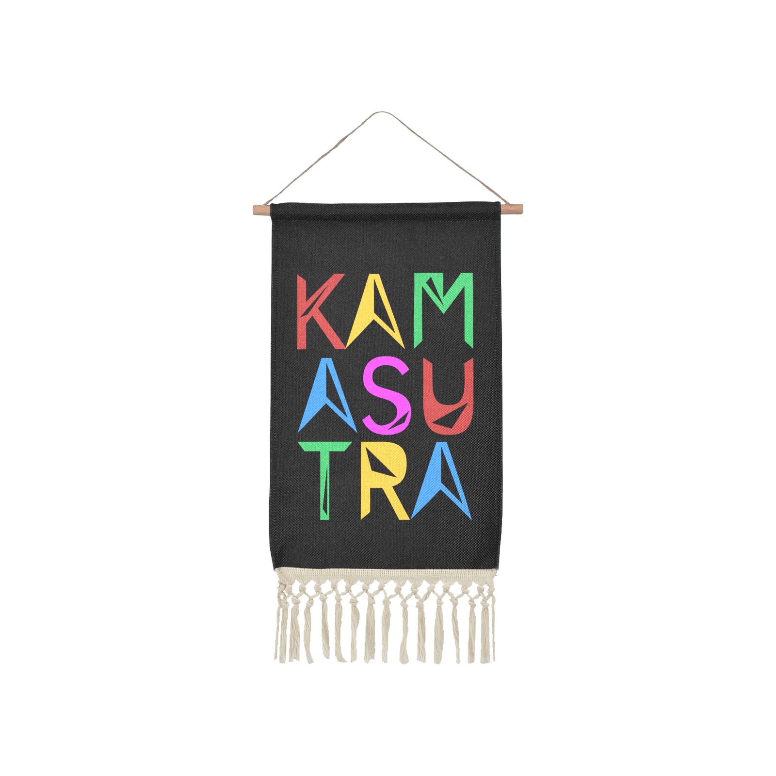 Kamasutra elegant colorful text typography art. Linen Hanging Poster
