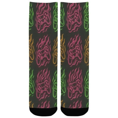 Neon Controllers and Flames Pattern