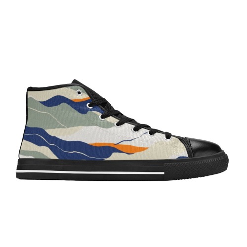 Modern abstract landscape of strokes-2 Women's Classic High Top Canvas Shoes (Model 017)