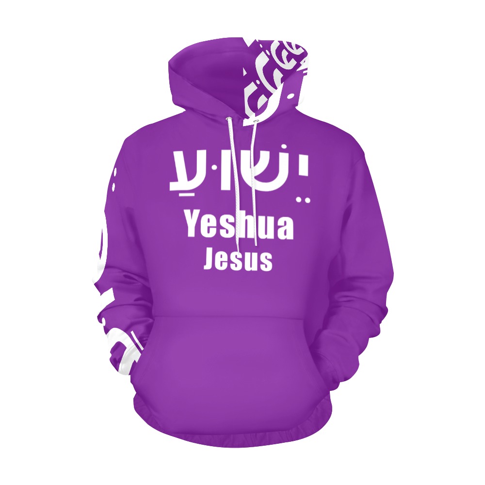 Yeshua Purple Left Arm Print Hoodie Men All Over Print Hoodie for Men (USA Size) (Model H13)