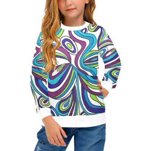 Lucky Charm Girls' All Over Print Crew Neck Sweater (Model H49)