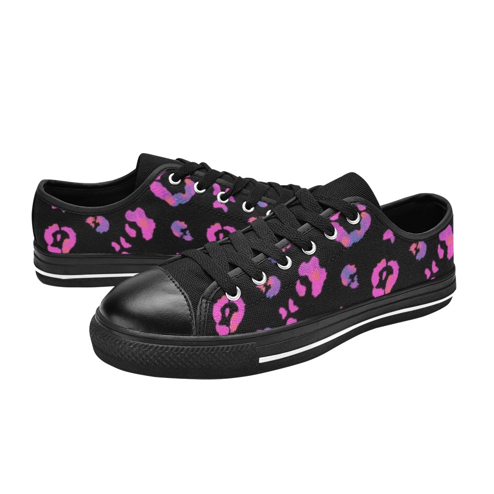 Rainbow Tie Dye Animal Print Low Top Canvas Shoes for Kid (Model 018)