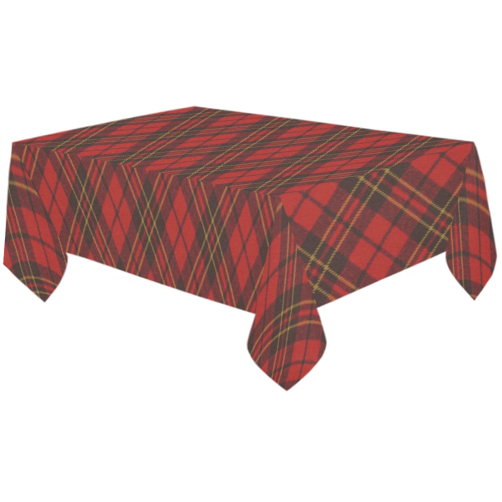 Red tartan plaid winter Christmas pattern holidays Cotton Linen Tablecloth 60"x120"