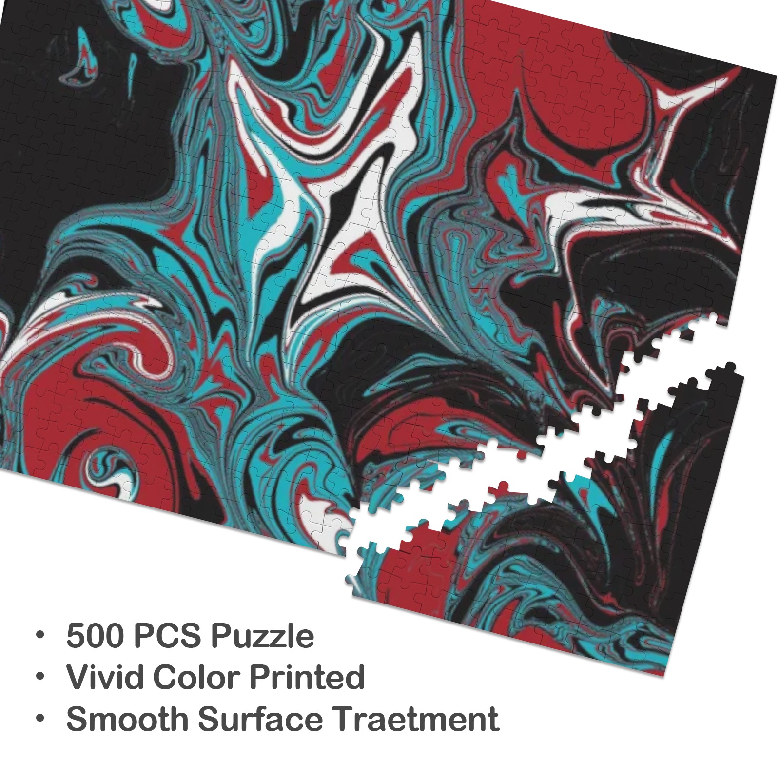 Dark Wave of Colors 500-Piece Wooden Jigsaw Puzzle (Horizontal)