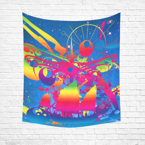 Star Ship Cotton Linen Wall Tapestry 51"x 60"