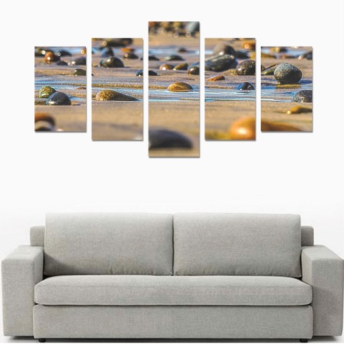 Salty Shorebreak Fine Art Rocky Seascapes Canvas Print Sets C (No Frame)