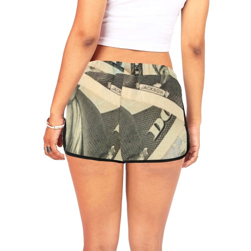 US PAPER CURRENCY Women's All Over Print Relaxed Shorts (Model L19)