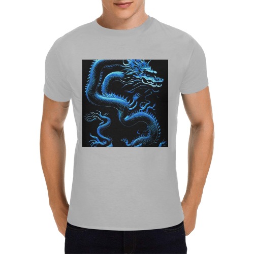 The Dragon Blue Men's T-Shirt in USA Size (Front Printing Only)