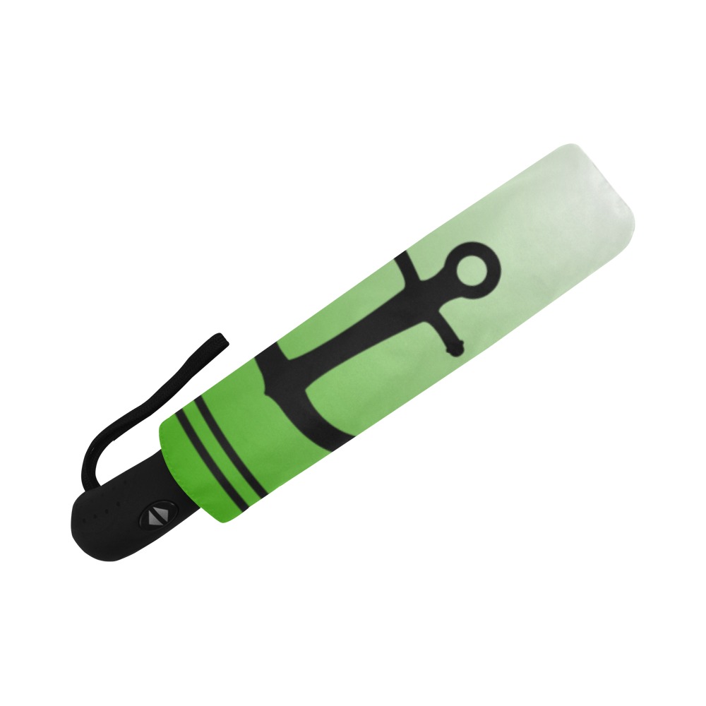 Anchors on Lime Green Auto-Foldable Umbrella (Model U04)