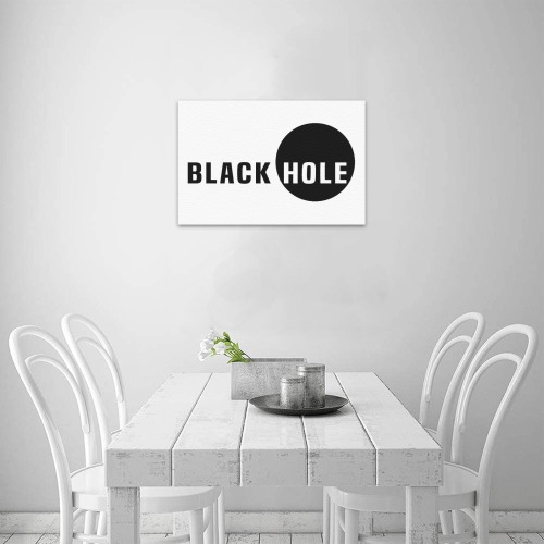 Black Hole Funny Conceptual Art For White Products Upgraded Canvas Print 18"x12"