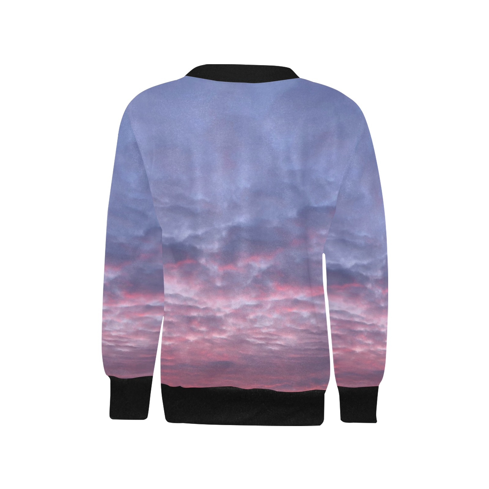 Morning Purple Sunrise Collection Girls' All Over Print Crew Neck Sweater (Model H49)