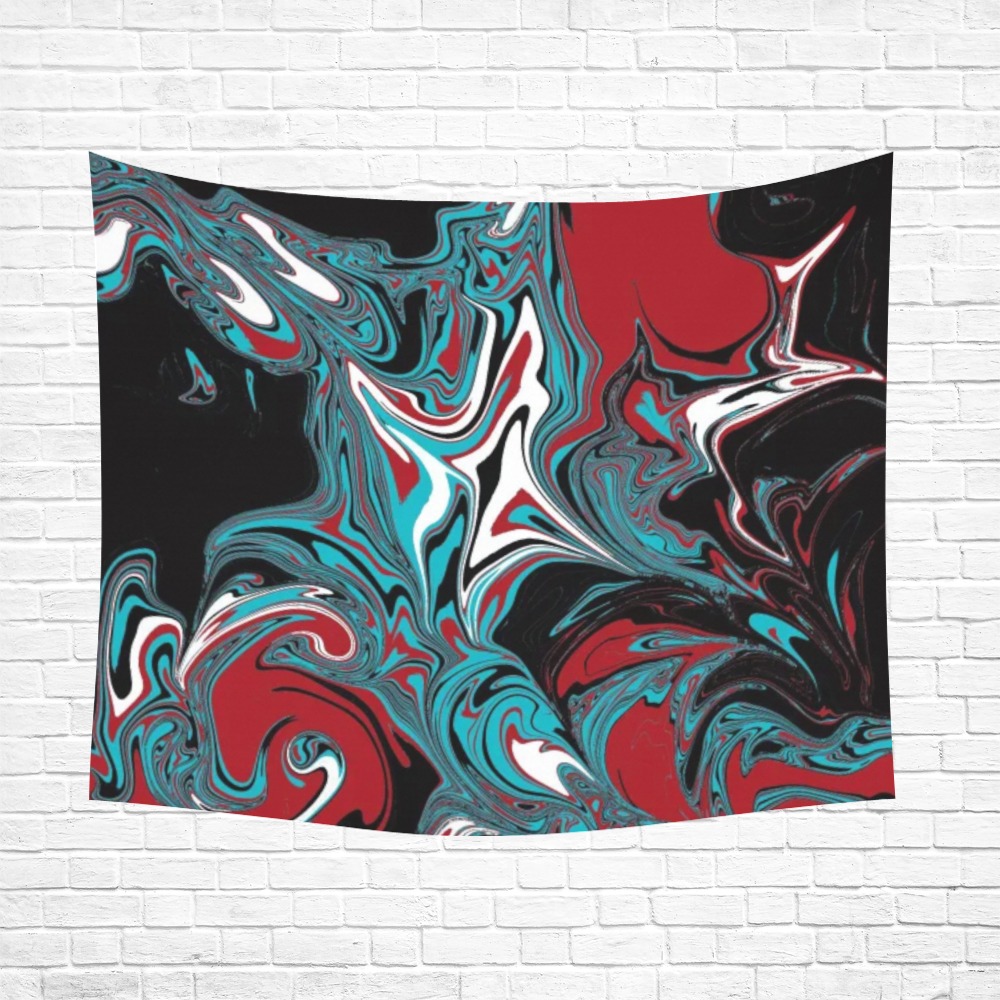 Dark Wave of Colors Polyester Peach Skin Wall Tapestry 60"x 51"