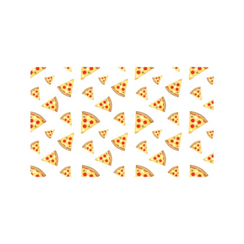 Cool and fun pizza slices pattern on white Doormat 30"x18"