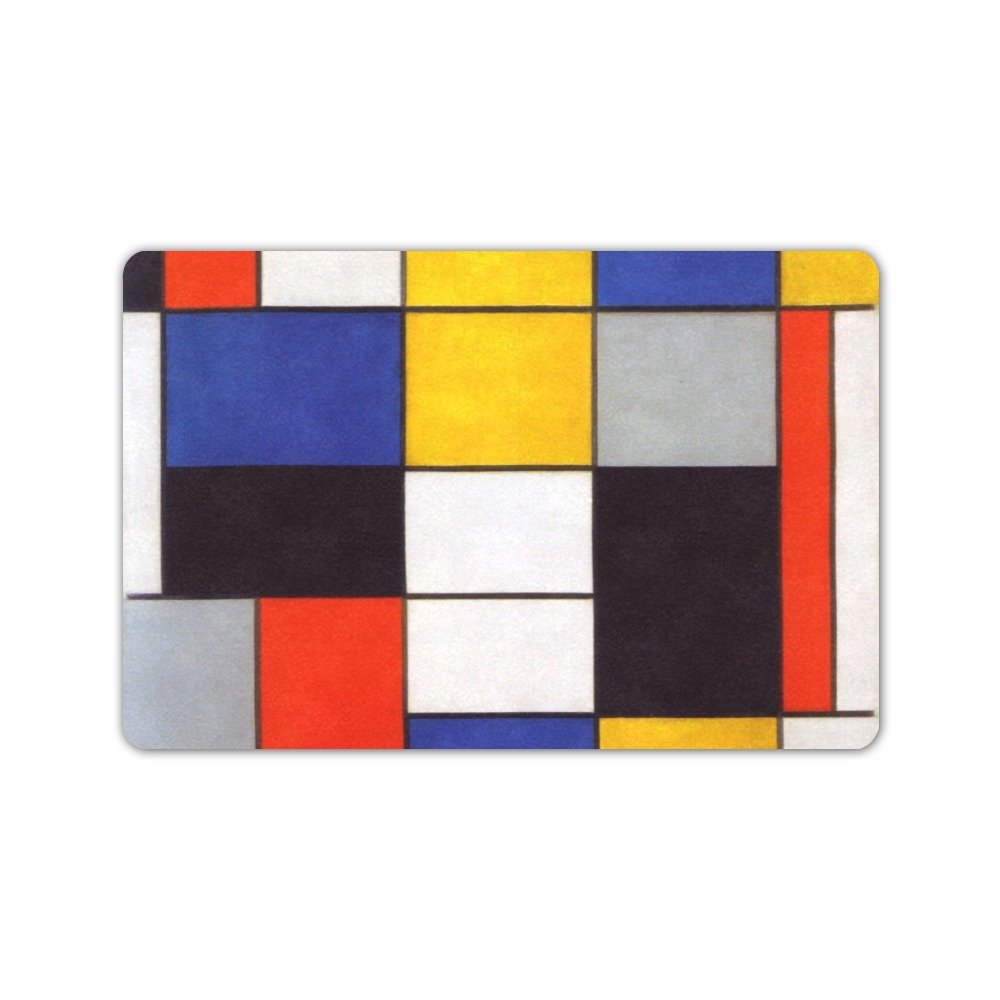 Composition A by Piet Mondrian Doormat 24"x16" (Black Base)