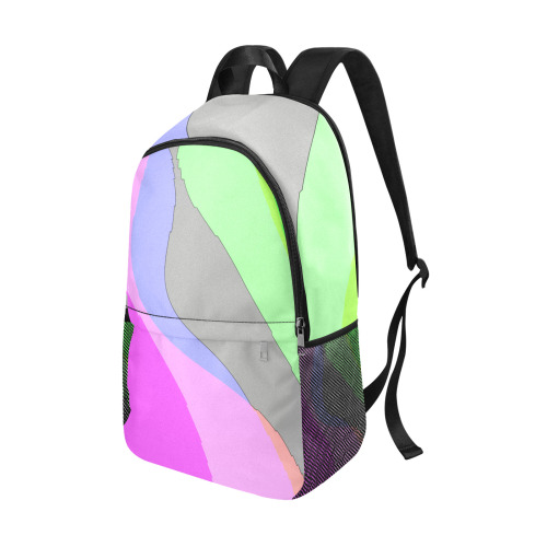Abstract 703 - Retro Groovy Pink And Green Fabric Backpack with Side Mesh Pockets (Model 1659)