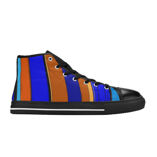 Abstract Blue And Orange 930 Men’s Classic High Top Canvas Shoes (Model 017)