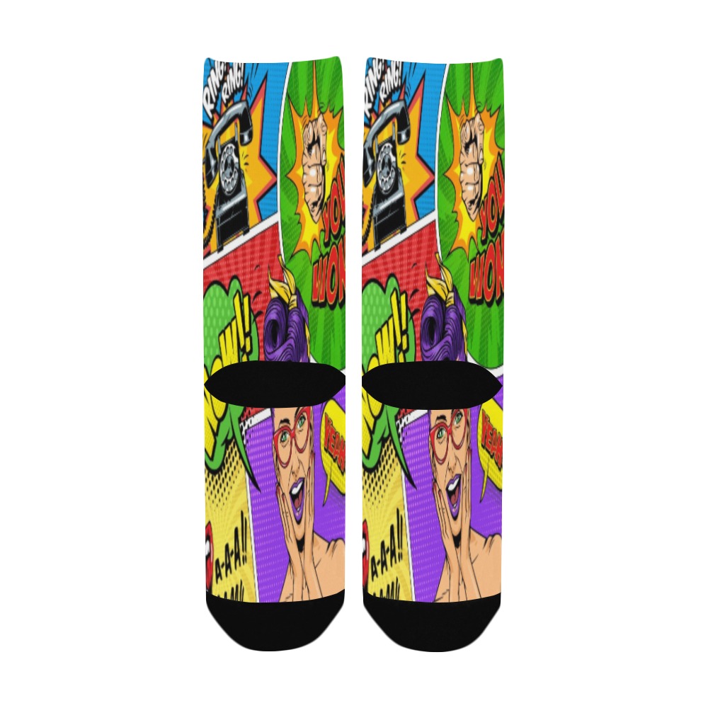 Comic bright strips with explosive Collectable Fly Women's Custom Socks