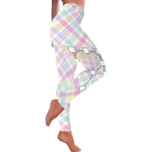 rainbowplaidleggings Women's Low Rise Leggings (Invisible Stitch) (Model L05)