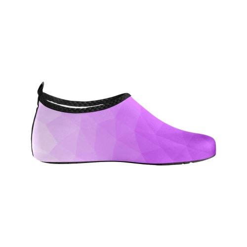 Purple gradient geometric mesh pattern Kids' Slip-On Water Shoes (Model 056)