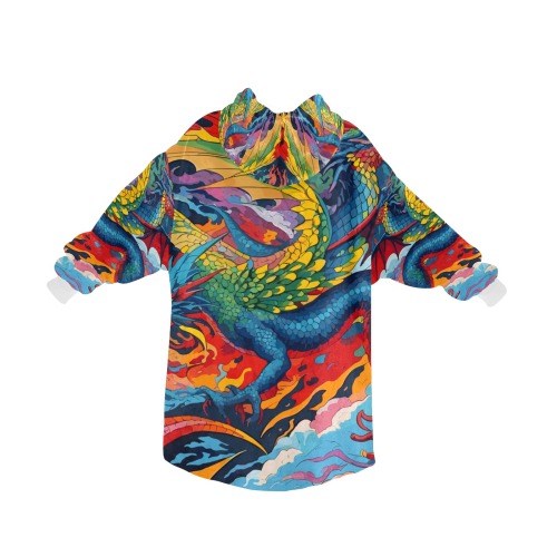 Stunning colorful dragons. Fantasy abstract art. Blanket Hoodie for Men