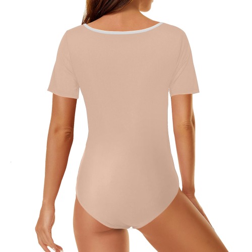 color apricot Women's Short Sleeve Bodysuit