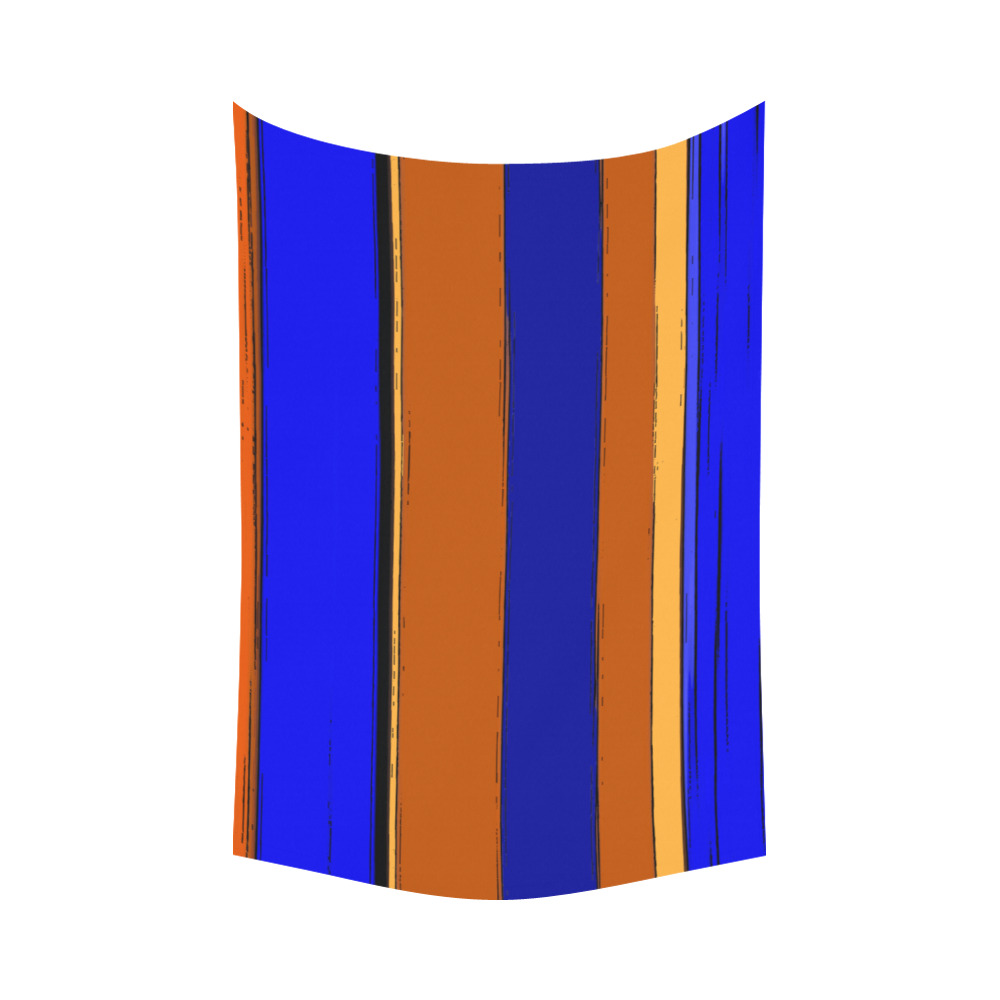 Abstract Blue And Orange 930 Polyester Peach Skin Wall Tapestry 60"x 90"