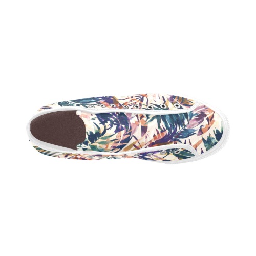 Abstract palms leaf colorful paint-6 Vancouver H Women's Canvas Shoes (1013-1)