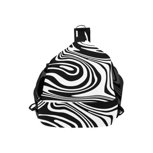 Black and White Marble Men's Casual Chest Bag (Model 1729)