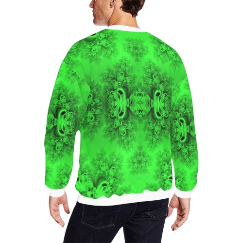 New Spring Forest Growth Frost Fractal All Over Print Crewneck Sweatshirt for Men (Model H18)